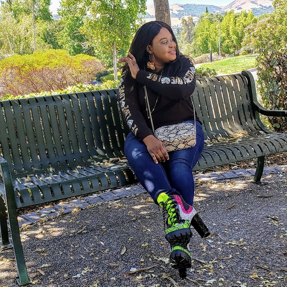 Multi Snake Print Boot Neon Nell 10 - Picture 7 of 8